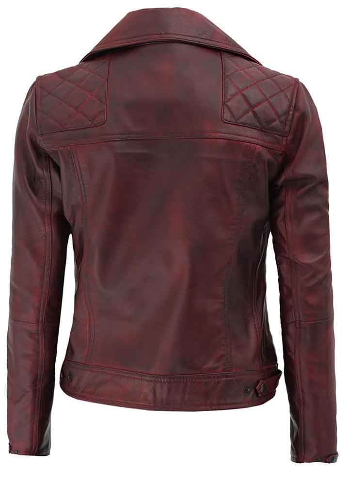 KIMBERLEY WOMENS QUILTED LEATHER MOTORCYCLE RED JACKET KIMBERLEY WOMENS QUILTED LEATHER MOTORCYCLE RED JACKET